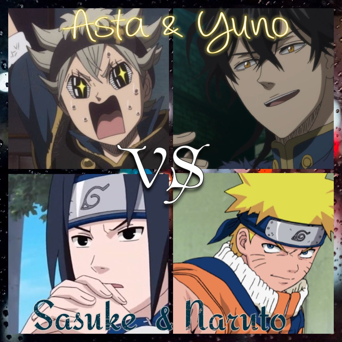 artlist_n8's tweet photo. So who would win in a team match
Young Sasuke and Naruto VS
Pre spade arc Asta and Yuno
๐ just wondering what you guys think
#Anitwt #BlackClover #NARUTO #anime #animetopics https://t.co/pYPnVaewne