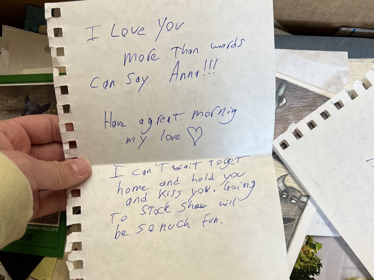 ConlonMaggie's tweet photo. Today at a used book store today, I found a box where you could buy “things found in books” like little notes and scraps of paper. Then I found these love letters. How precious and pure💓 https://t.co/78Pnuc9gIe