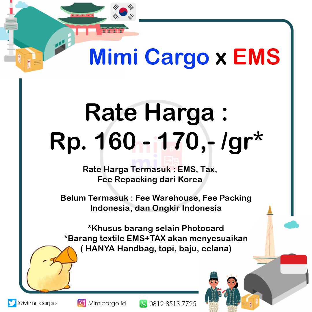 Mimi_Cargo's tweet photo. Yuk kak pakai EMS sama Mimi Cargo aja pasti Lebih menguntungkan dan jajan jadi Lebih tenang 🐥😍💖 

Untuk pendaftaran langsung isi form ke : https://t.co/Dl0RYS7fG6

Diskon berlaku sampai akhir bulan Mei 2022 yaa 🙏🏻😁🐥
Happy Borderless Shopping! https://t.co/KhEOdIePZo
