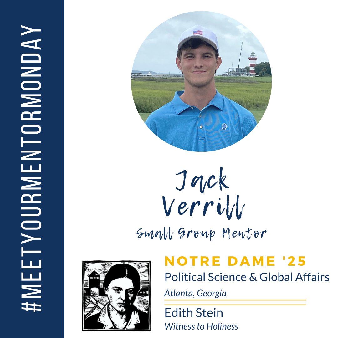 Meet Jack Verrill, a Small Group Mentor!
“What I am most excited about is the ability to share Notre Dame's incredible campus with the Vision participants in a faith-based environment full of community building, fun and faith!” #NDVision #MeetYourMentorMonday <a href="/McGrathND/">McGrath Institute for Church Life</a>