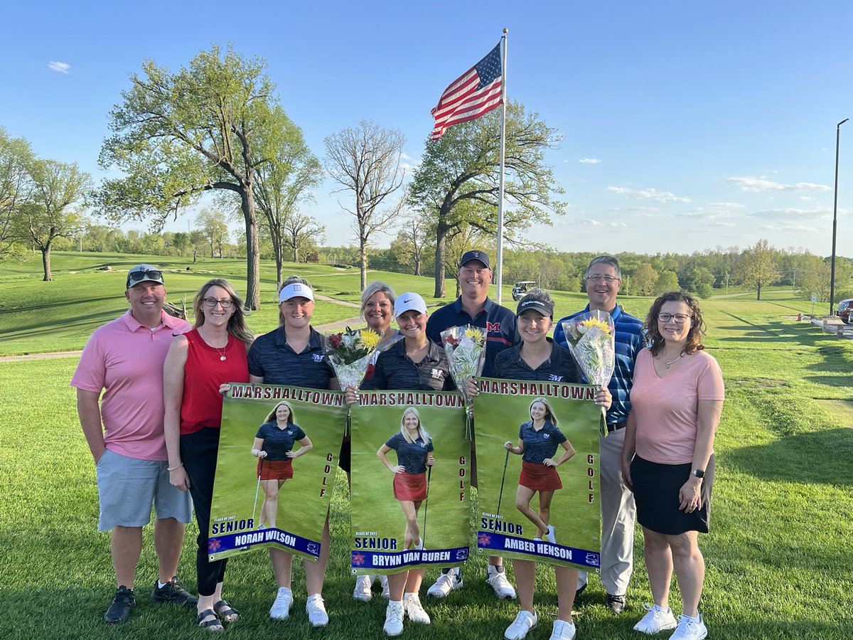 MHSBobcatGolf's tweet photo. Senior Night 2022: Congrats to Norah Wilson, Brynn Van Buren, and Amber Henson who played in their final regular season event this evening! Leaders on and off the course who will do great things long after their days of playing golf for MHS! https://t.co/WxnVv35kQf