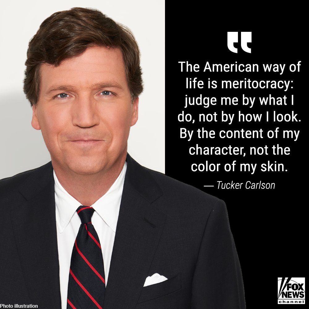 FoxNews's tweet photo. A PATH FORWARD: @TuckerCarlson says it's time to treat people as human beings instead of looking at each other through the lens of 'race politics.' https://t.co/ZZcfkRCORz