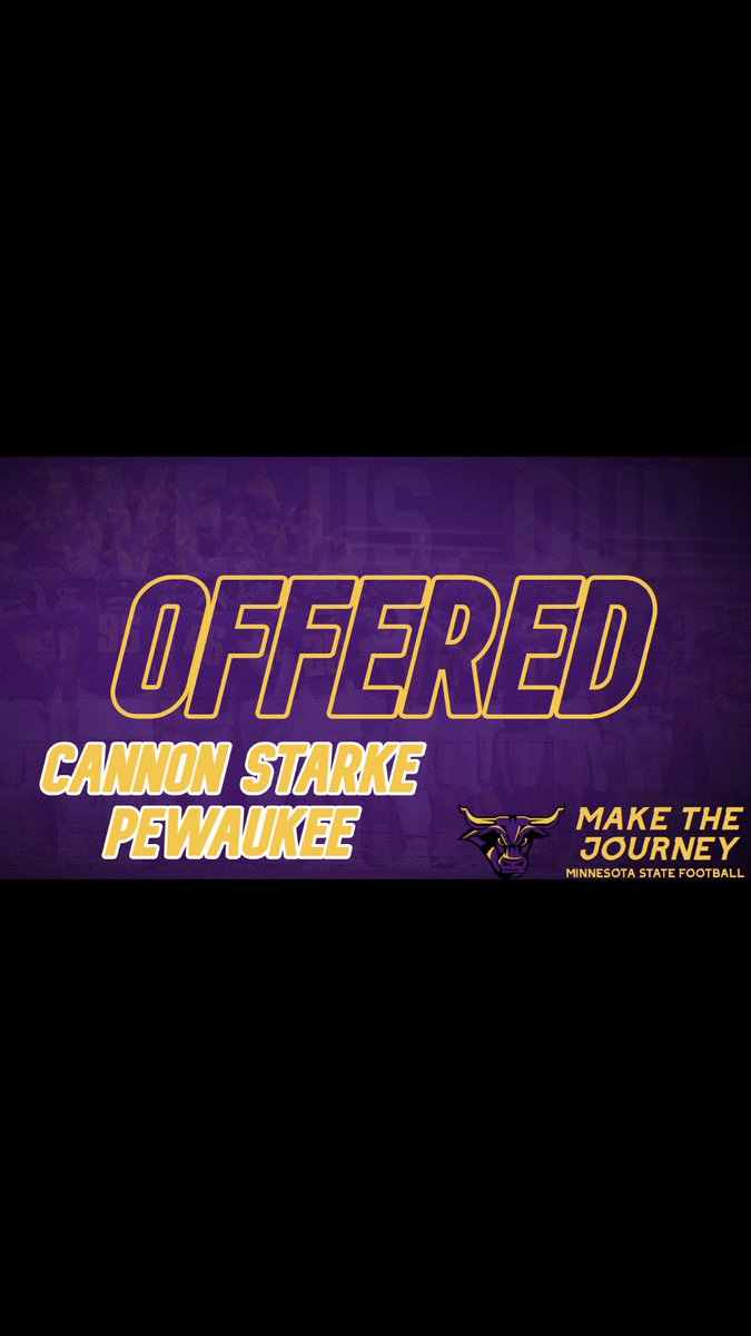CannonStarke's tweet photo. Blessed to be offered by Minnesota State💛💜 @CoachHenning75 https://t.co/41nl7jekGD