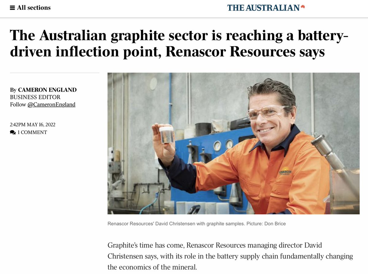 Renascor_ASX's tweet photo. #Graphite's time has come. #Renascor's Battery Anode Material Project in South #Australia is ideally positioned to offer a #sustainable alternative to the current Chinese controlled supply. 100% #AustralianMade #CleanEnergy #HFfree #CriticalMinerals $RNU https://t.co/y1f00MHuns https://t.co/EJCbluFxsR