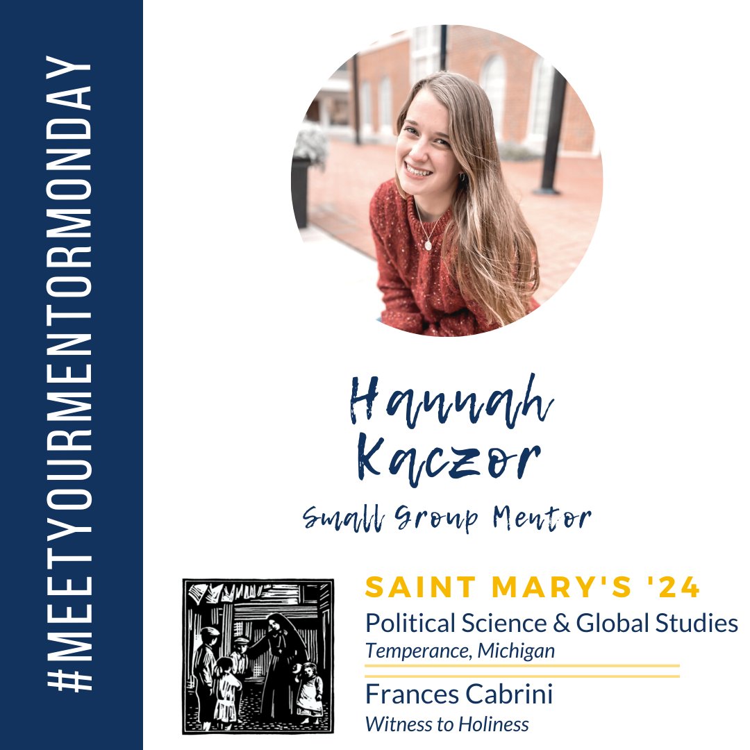 Meet Hannah Kaczor, a Small Group Mentor who attended Vision in 2019!
“I am so excited to be a mentor this summer and to work with high school students and share the grace and knowledge of God in my life and in theirs with them!”
#NDVision #MeetYourMentorMonday <a href="/McGrathND/">McGrath Institute for Church Life</a>