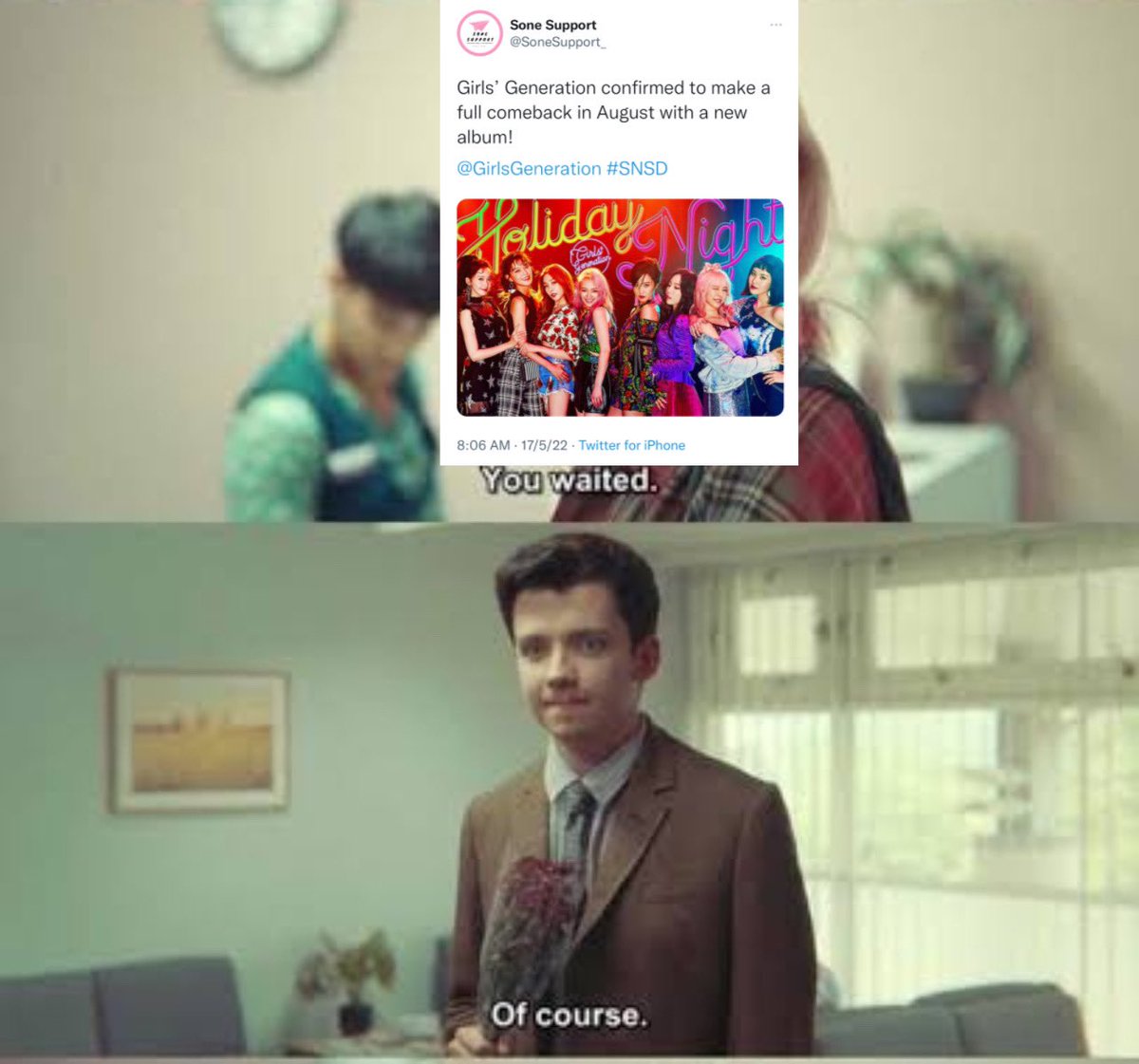 IM SORRY FOR THE PERSON IM GONNA BE TODAY. Please don’t mind us 😭 

It’s a celebration 🎊 

SNSD ARE BACK 
GIRLS ARE BACK 

#SNSD <a href="/GirlsGeneration/">Girls' Generation</a>