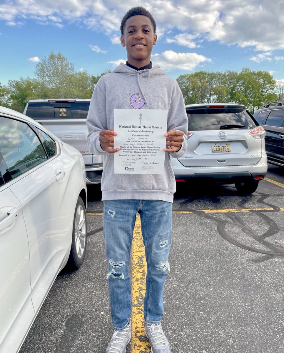 Please join us in congratulating Kaden for maintaining a 3.5 GPA—receiving his certificate into the NJHS!