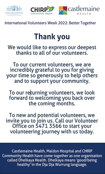 International Volunteers week 2022: Better Together

#VolunteersWeek