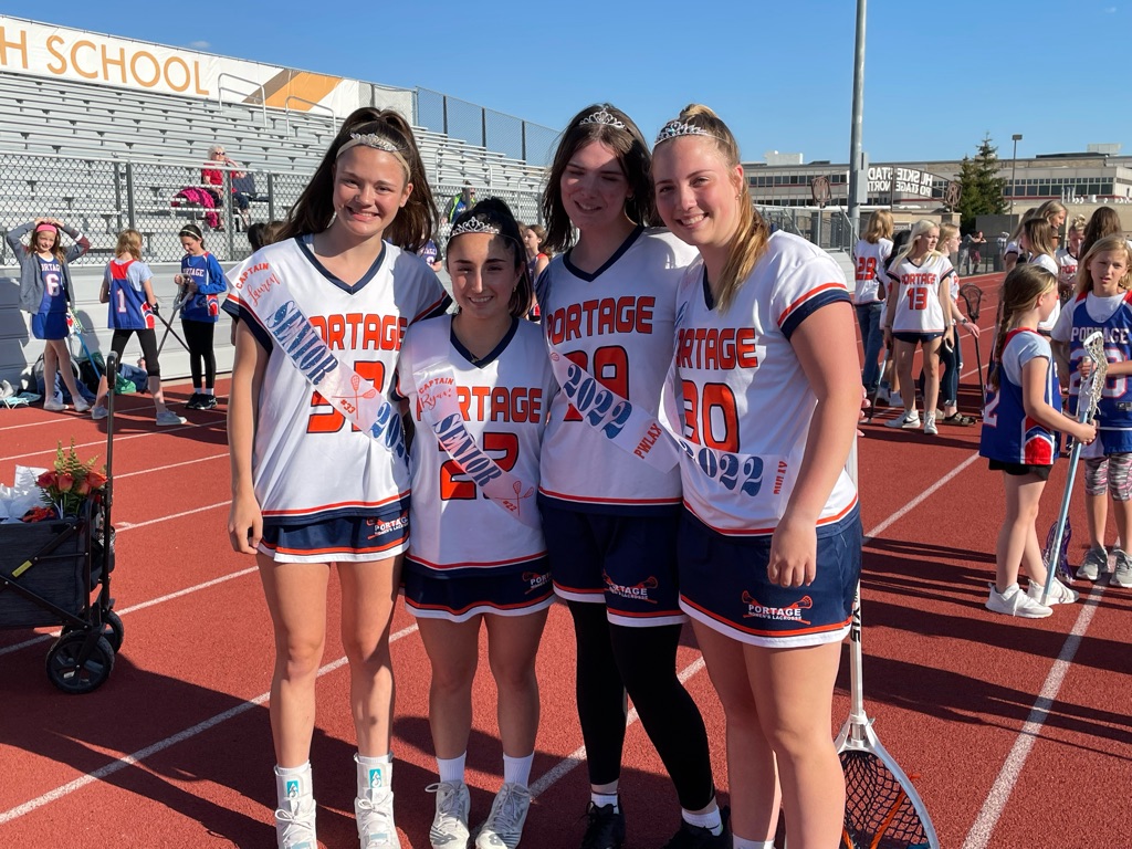 portage_wlax's tweet photo. PWLAX celebrated our seniors tonight and had a nice win over Lansing Catholic 17-6. We also had the pleasure of welcoming our Portage Girls LAX team! https://t.co/0451LHyCbB