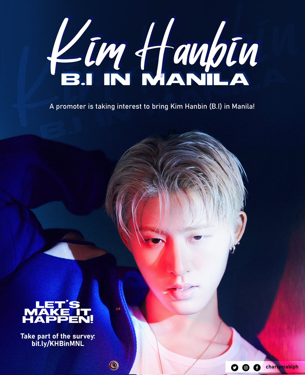 KHIPHOPMNL's tweet photo. 🆔️NOTICE: B.I IN MANILA

A promoter is taking interest in bringing Kim #Hanbin (B.I) in Manila! 

Let us help them finally decide by responding to our survey. We need at least 1500 responses to proceed and make it happen!

Take part of the survey:  
https://t.co/6OmC04HGsK https://t.co/B1rxr0CDo6