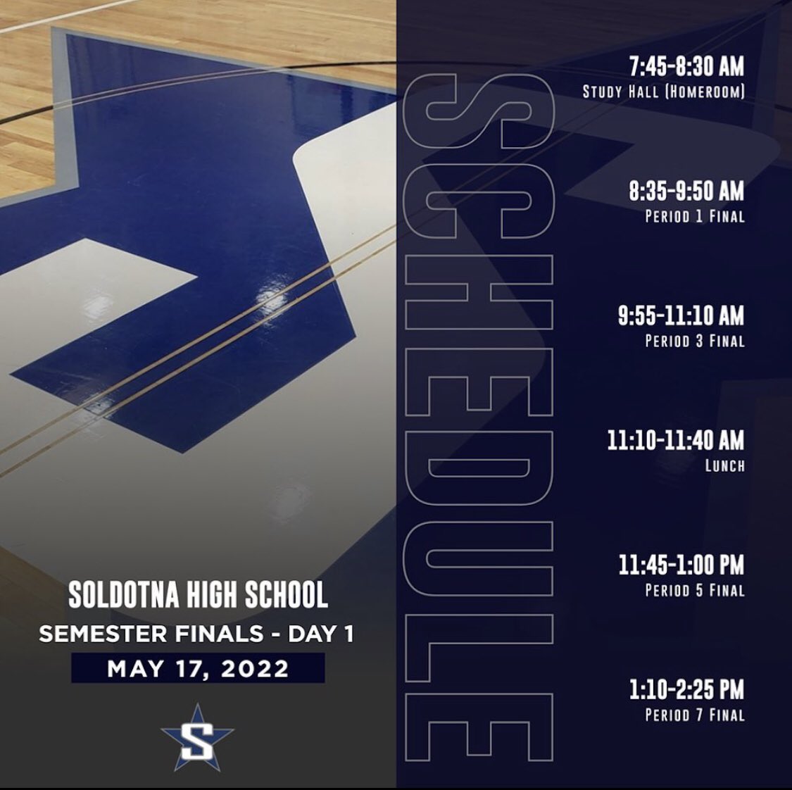 TMR: Tuesday the 17th Finals Bell Schedule