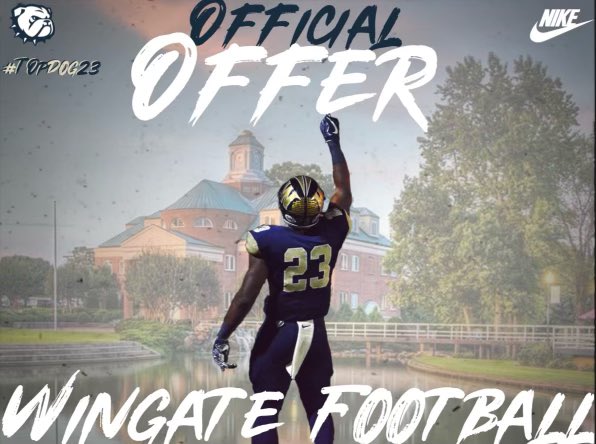 Blessed and honored to receive my first offer from <a href="/WU_Bulldogs/">Wingate Bulldogs</a> ‼️‼️<a href="/FbRichmond/">RichmondRaidersFB</a> <a href="/CoachBryanTill/">Bryan Till</a>