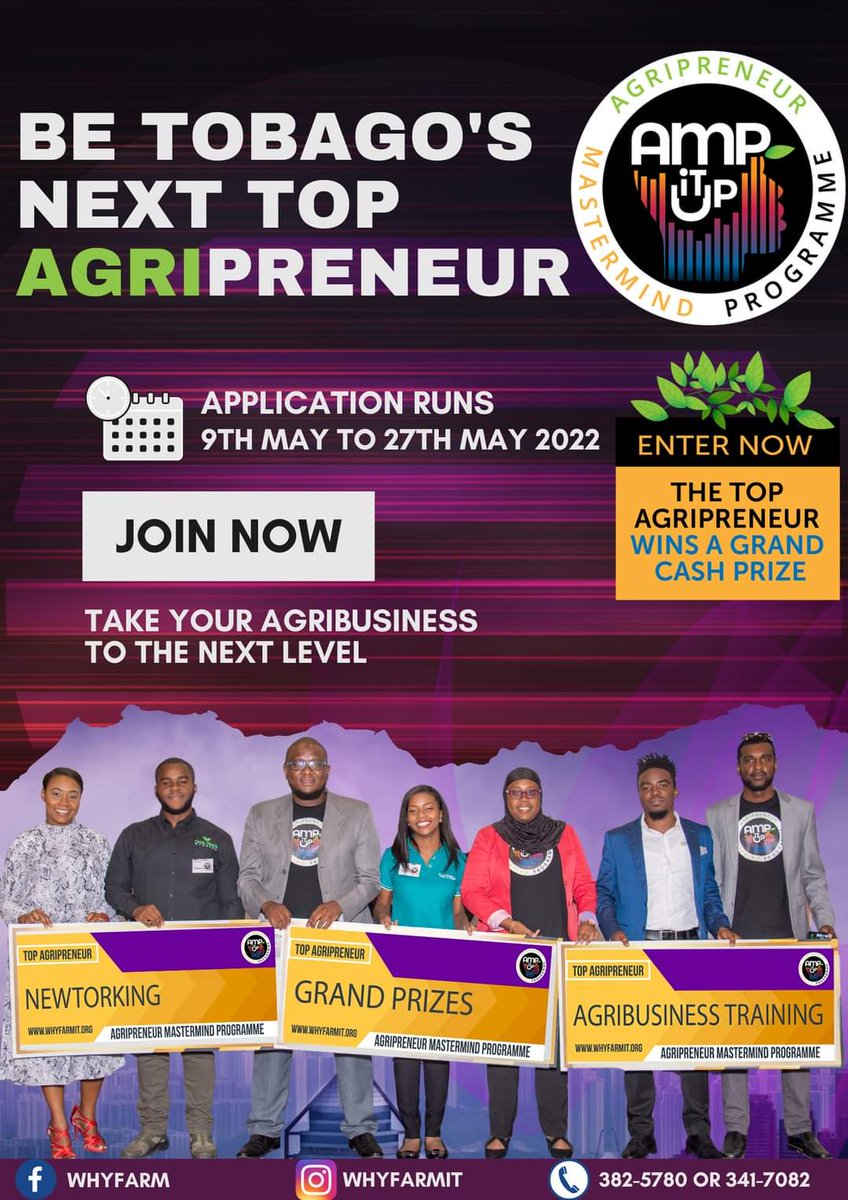 WHYFarmit's tweet photo. Are you innovating along the Agricultural value chain 🌱🍊🍍🥥🍫🍵🍹🍽? 
Then the Agripreneur Mastermind Program is for you 💡🌱👩🏿‍🌾👨🏿‍🌾🙌🏿☑✔ #AMPitUP
Registration is now open and runs until 27th May 2022
For registration, click below ⬇
https://t.co/5irtkQVDaq https://t.co/0fVG0i2kRU