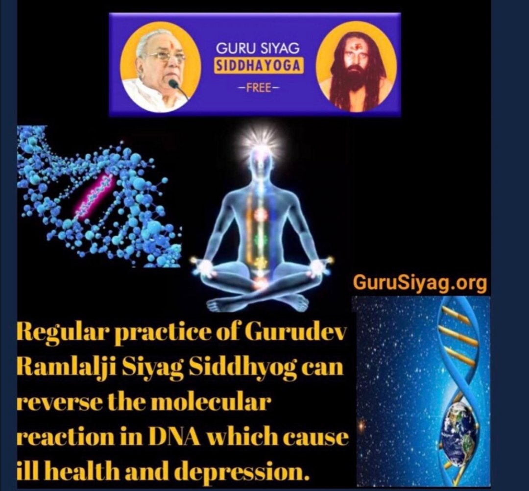 Regular practice of Gurudev Siyag's siddhayoga reverse the molecular reaction in DNA which causes depression
#worldhypertensionday17may