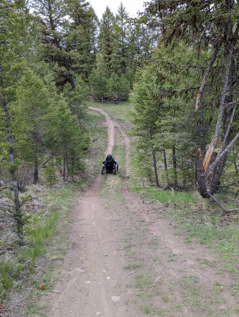 midtoad's tweet photo. Thanks to Columbia Valley Cycling Society 4 your work on the Lk Lillian trails. I rode the Junior Johnson w/my adaptive bike today. Green for bikers, but sections are blue+ For me. Recommend riding CCW. Grr Xslopes! #adaptivemtb #Quadrix https://t.co/gn2FWMRmQc