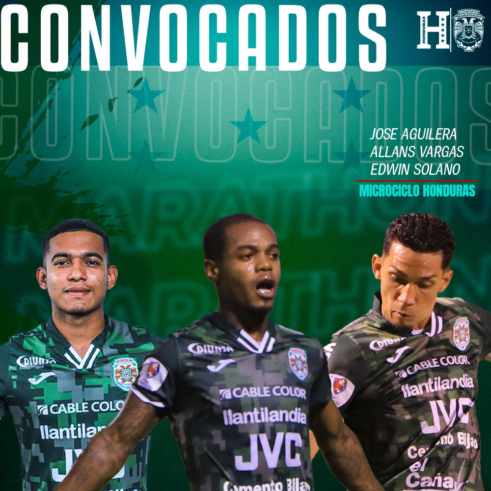 CONVOCADOS MICROCICLO HONDURAS 🇭🇳 Nuestros jugadores Jose Aguilera,  Allans Vargas y Edwin Solano han sido convocados a la Selección mayor de  Honduras para realizar un microciclo en Siguatepeque. #MonstruoVerde