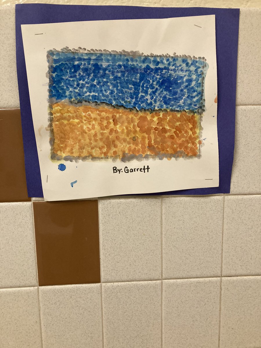 egetzoff's tweet photo. @arb_kc @APA @SPPDiv54 @LoWruble @drmelissasantos @mopaonline @latearrivl @DrPaulKorte I would love to see pics of everyday advocacy. First one is my 10 yr old doing the class lesson of Pointillism to show his respect for Ukraine. @CaitlinShneider @APAadvocates @SMulchanPsyD @SPPDiv54Podcast @SPPDiv54 https://t.co/3Nkc5R6qki