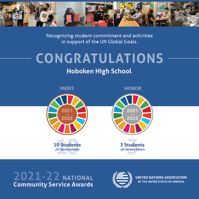 HobokenHighNHS's tweet photo. We earned a new record of 13 NHS members earning community service awards! These students will be honored at our June 7 induction. https://t.co/2tRHtCyuN0