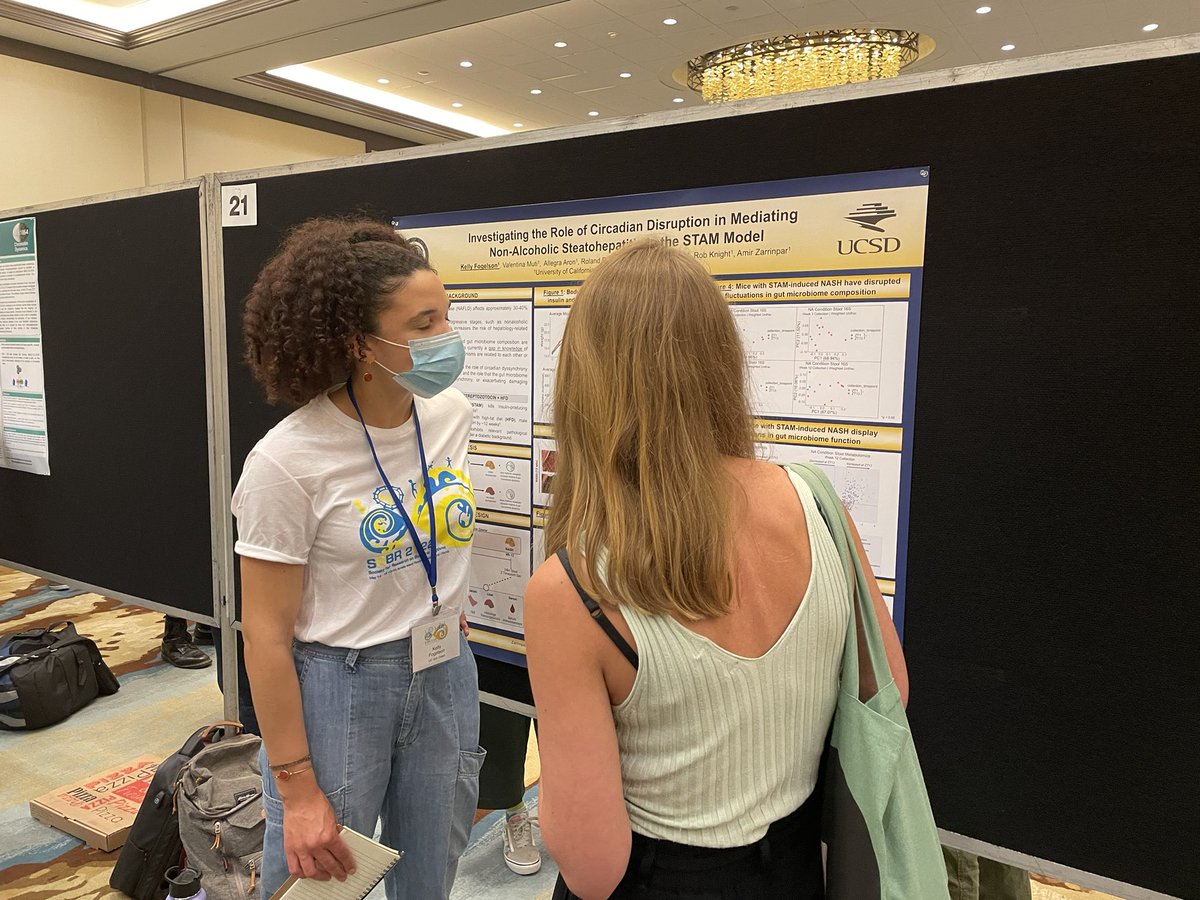 Zarrinparlab's tweet photo. Also today @Kelly_Fogelson presented her great work on the circadian changes that occur in #NASH at #SRBR2022. Lots of surprises at that poster! https://t.co/MkOiVLZsYO