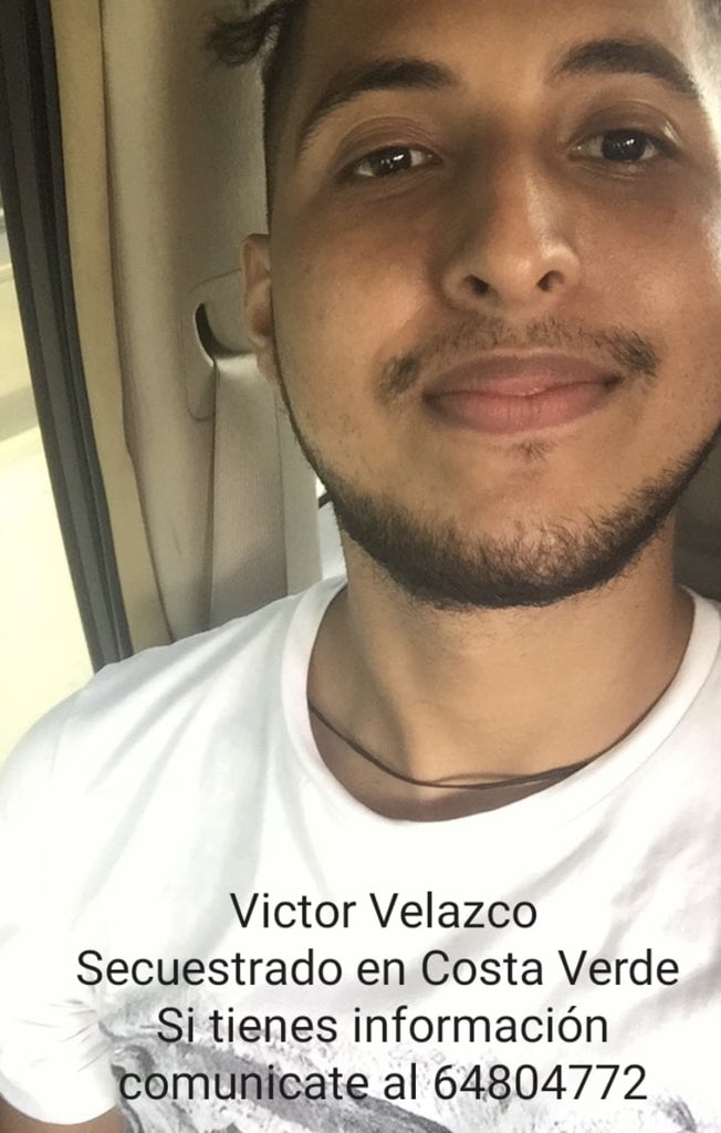 Acabo de recibir un mensaje de voz de la tía del joven de la foto. Ella solicita que difundamos el retrato de su sobrino, que fue a comprar una corbata en un almacén de Costa Verde, para usarla mañana, porque sustentaba su tesis para ser nutricionista, y fue secuestrado.