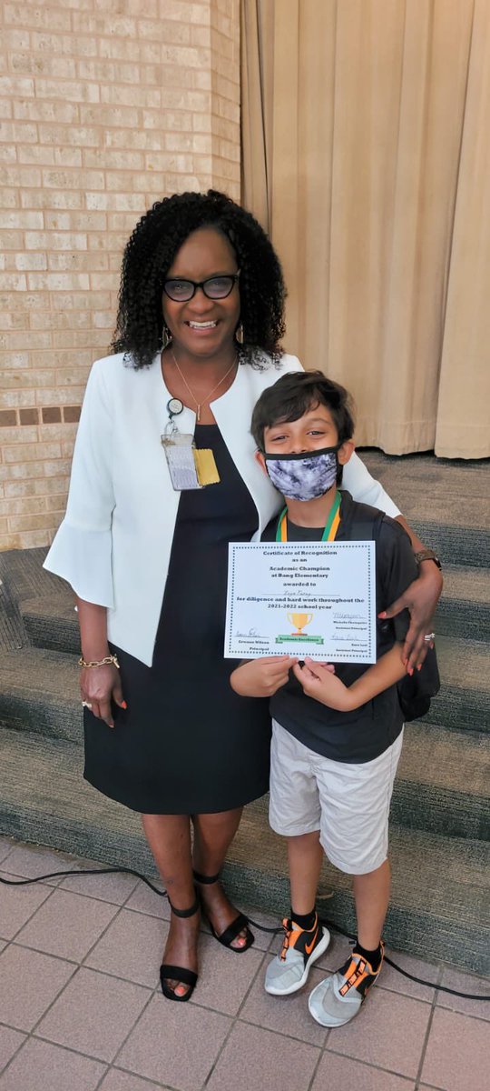 <a href="/erwannwilson/">Erwann Wilson</a> the best principal ever!!!!We will miss you so much 😭but I am so grateful and thankful that both my boys got to be around Mrs Wilson who has so much wisdom to share and she truly loves her students ❤️🙏Academic Excellence Celebration. <a href="/BangElementary/">Bang Elementary</a>