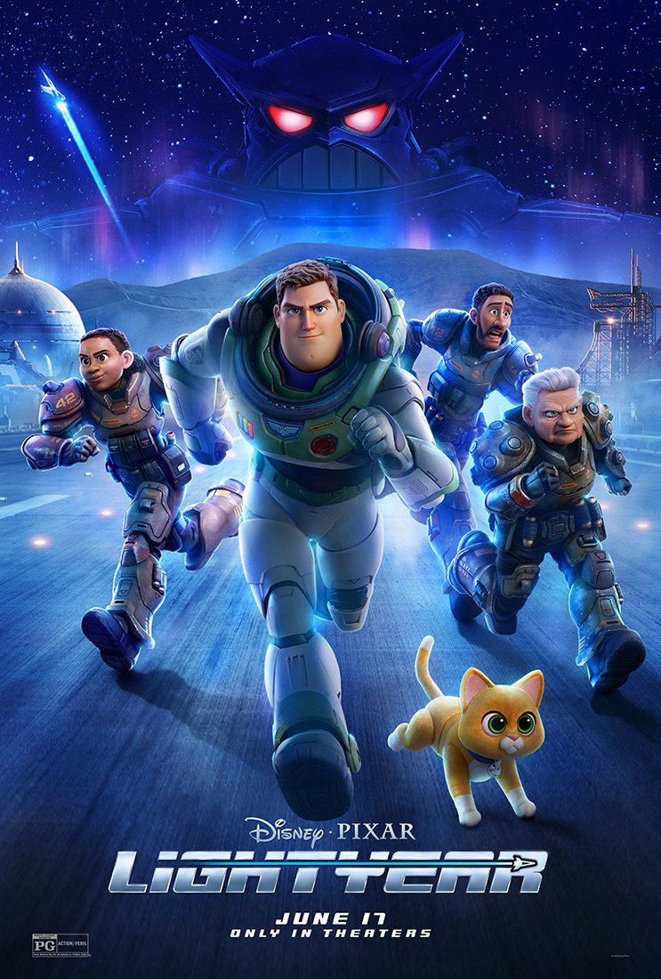 PixarsLightyear's tweet photo. Ready for action? Check out the whole crew in Disney and Pixar’s #Lightyear and see it only in theaters in 1️⃣ month! 👨‍🚀 👩‍🚀 👨‍🚀 👩‍🚀😺👿 https://t.co/Vvs8mw0Bp9
