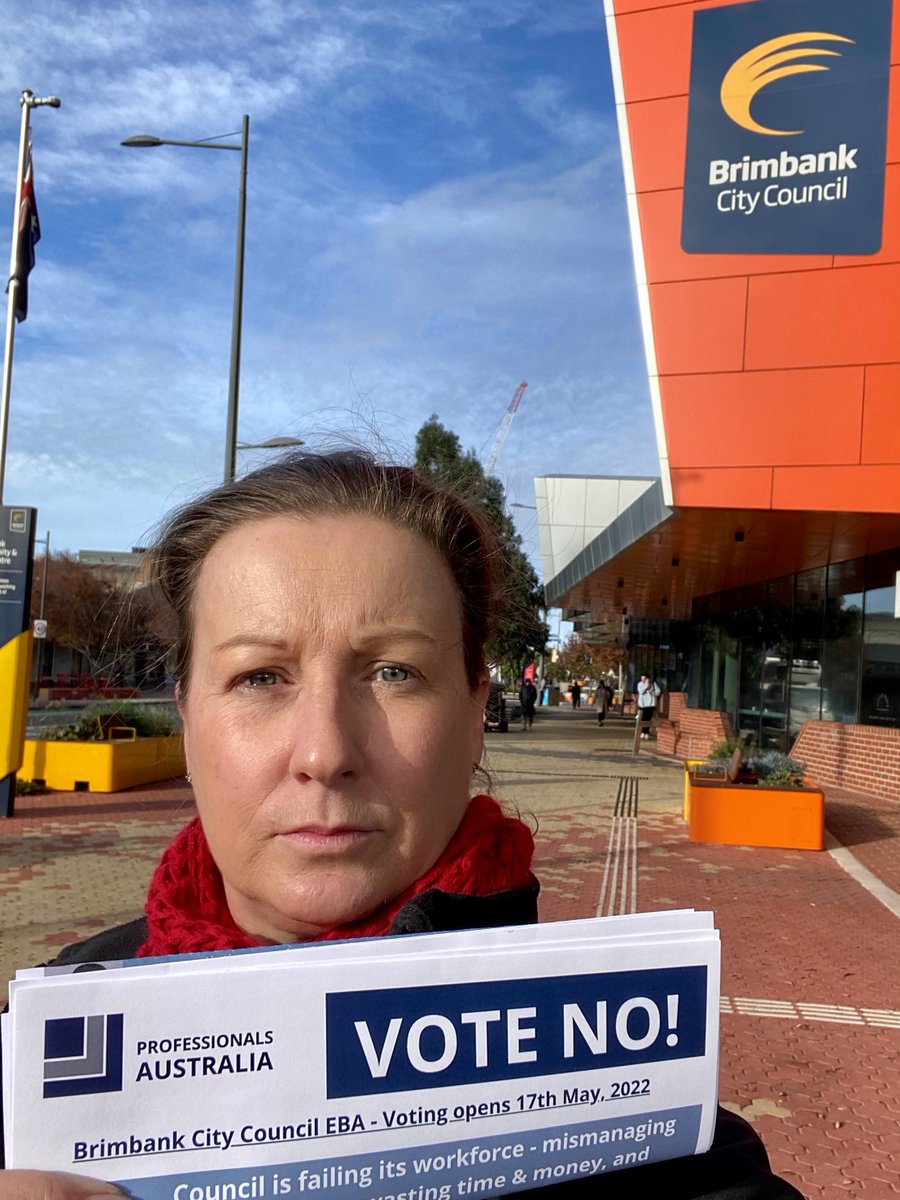 ProfsAustralia's tweet photo. PA members' EBA negotiations with @BrimbankCouncil  have been hindered by the deceptions and delays of the council and now staff are expected to cop a 1.85%pa pay offer for the next 4 years.

Members say loud and clear: VOTE NO! https://t.co/xzI30vaZc6