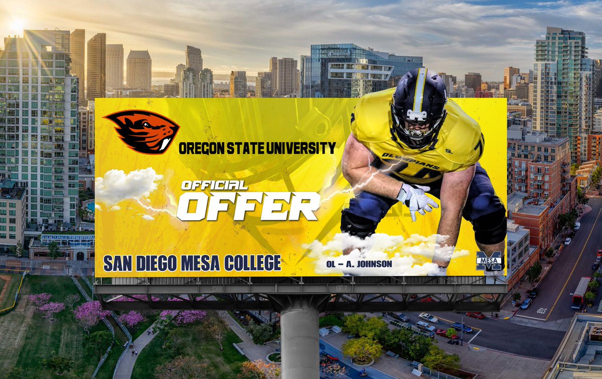 SDmesafootball's tweet photo. CONGRATULATIONS to Olympian OL - @AndrewJ7750  on his OFFICIAL OFFER right now from @BeaverFootball! Your Olympian Football Family is PROUD! #BALLIN #Gettinplayersout @BallCoachGW @sdmesaathletics @CoachChevSD @PowayFootball  @KyleWil11332685 @EC_Preps_SD @JuCoFootballACE https://t.co/9g7S457uhU