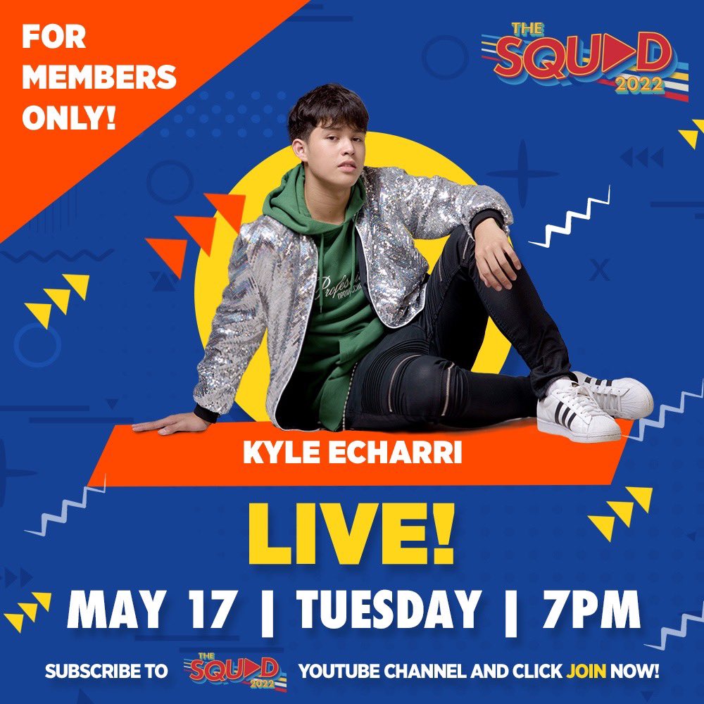 kyle_echarri's tweet photo. Hi Squadmates! Join me LIVE sa #TheSquad2022 YouTube channel ngayong gabi, 7PM!

This exclusive Q&amp;A is for members only, kaya join na sa https://t.co/ektclOSsOm ✨ https://t.co/Y6UNbeED4k