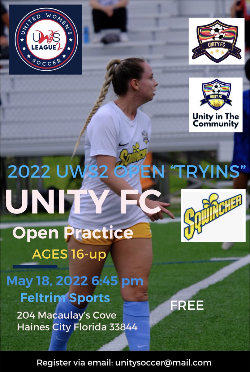 UnityFCsoccer's tweet image. Come join the fun @UWSLeague2 @FeltrimSports this Wednesday.”Tryins” are back! Come play with #UnityTheFOn🌈 legends @MeganWarner98 @HarlieFord #TheWall don’t be shy!