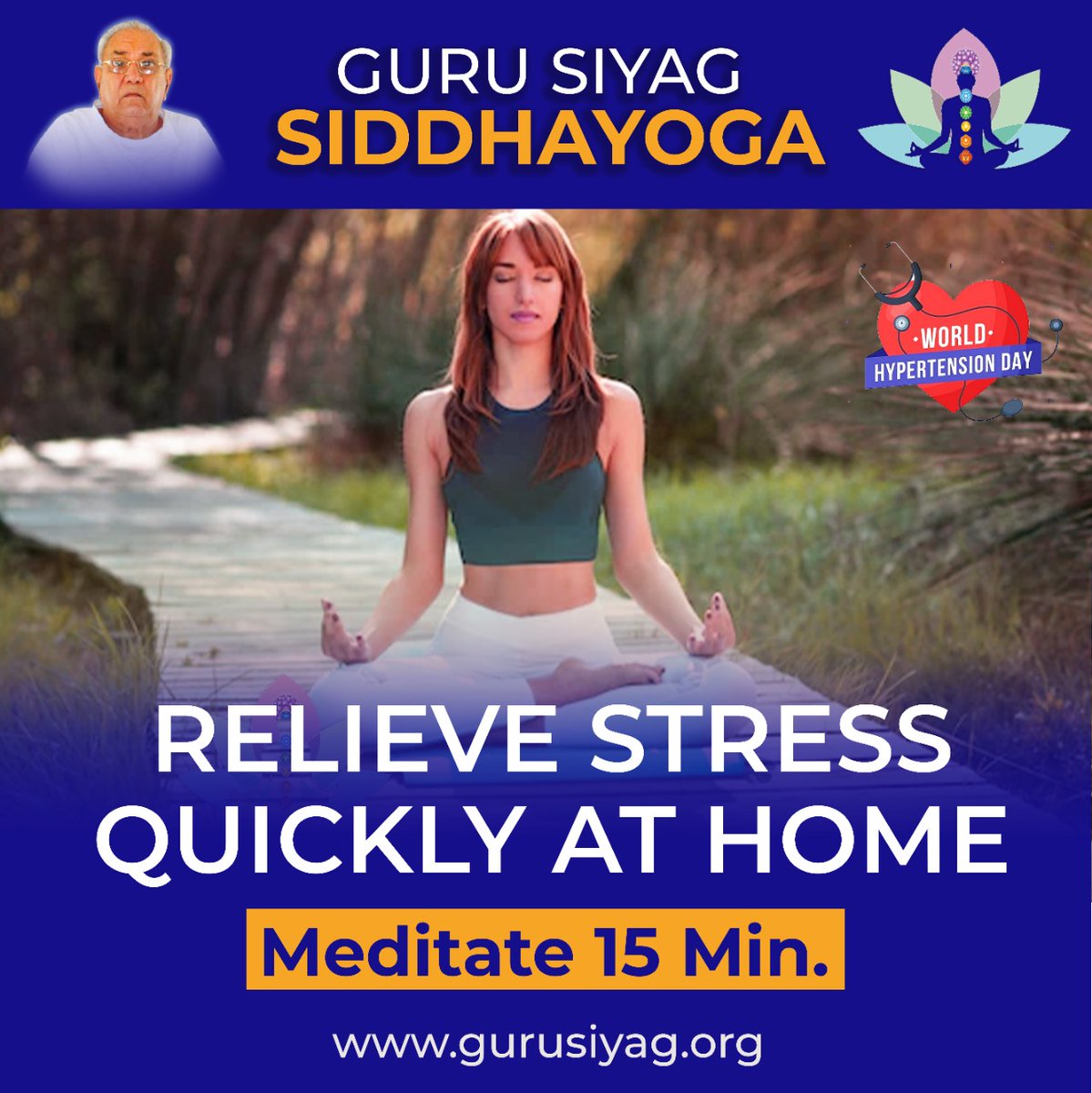 #worldhypertensionday17may
You want Quick Relief from Stress don't take Pain Clear do only 15 minutes Siddha Yoga meditation.