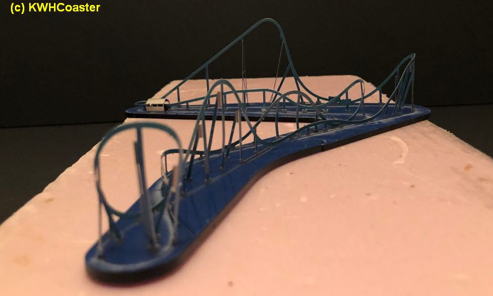 KWHCoaster's tweet photo. #Leviathan #NanoCoaster mock up.

Just loosely assembled to test fit everything. Left the protective film on the acrylic base and letting the tabs stick into the Styrofoam so I don't have to bend them over. https://t.co/tQhKiUaKn0