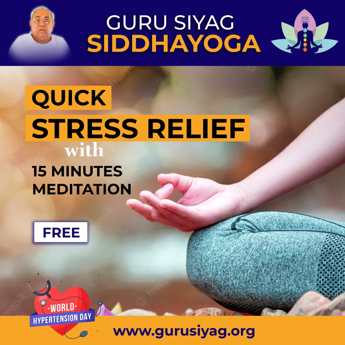 #worldhypertensionday17may
Cure DEPRESSION WITH GURUDEV RAMLAL SIYAG'S SIDDHYOGA MEDITATION. FEEL BETTER WITH IN 15 MINUTES!