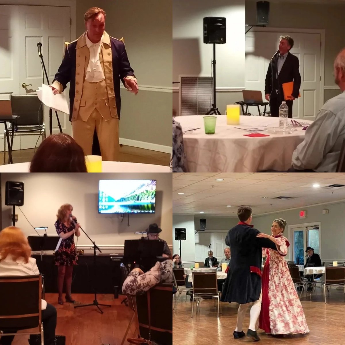 lovearmd's tweet photo. Second at our first #firstflighttheatre #Benefit : @richwidth did one of #georgewashington s #monologues from #ValleyForge by #maxwellanderson , @franktfarrell1 was an excellent #mc , @lovearmd and husband #danced & @dana.reedy sang & @edalstrom played ! https://t.co/yfds2x40cw