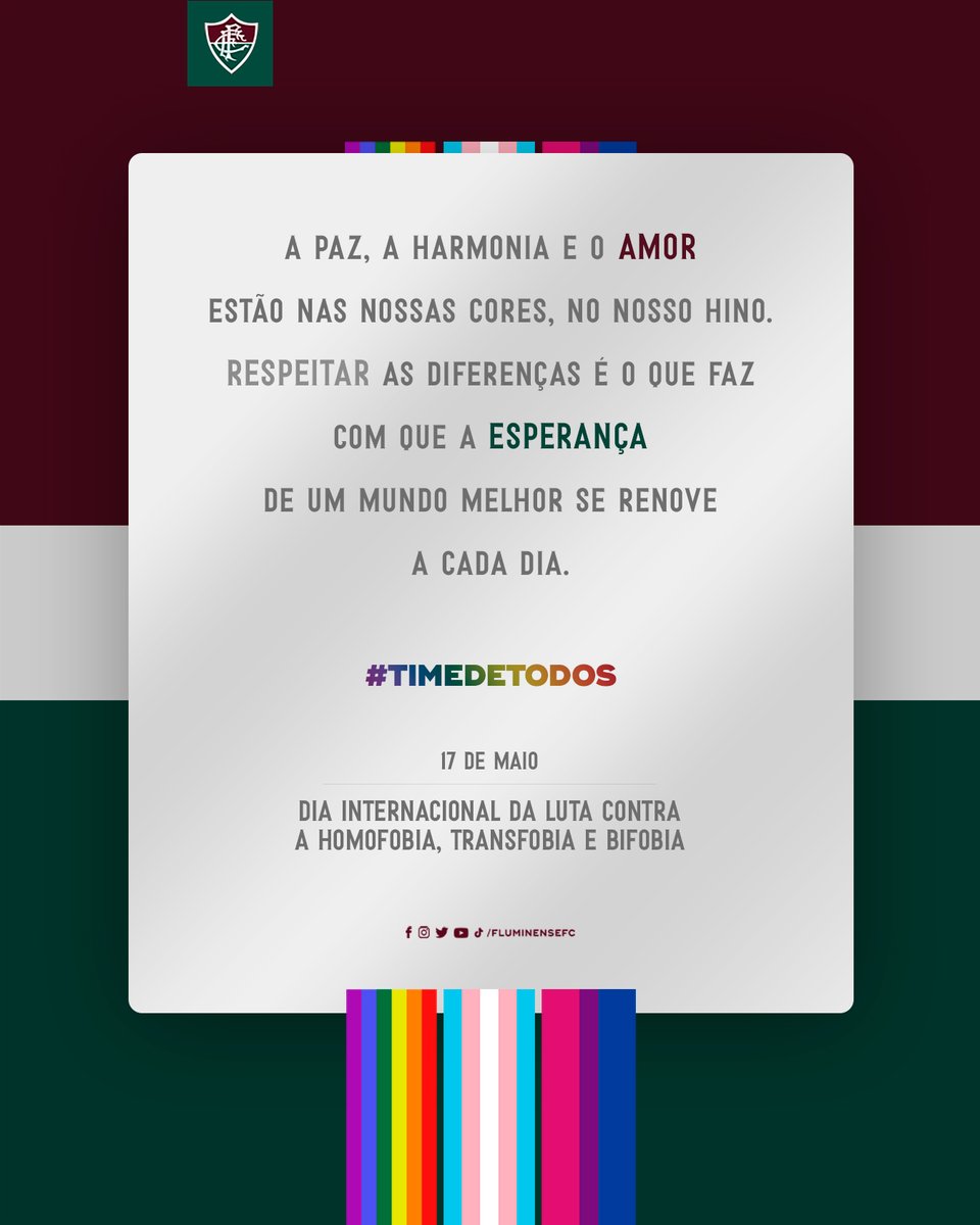 O Fluminense é e sempre será o #TimeDeTodos!