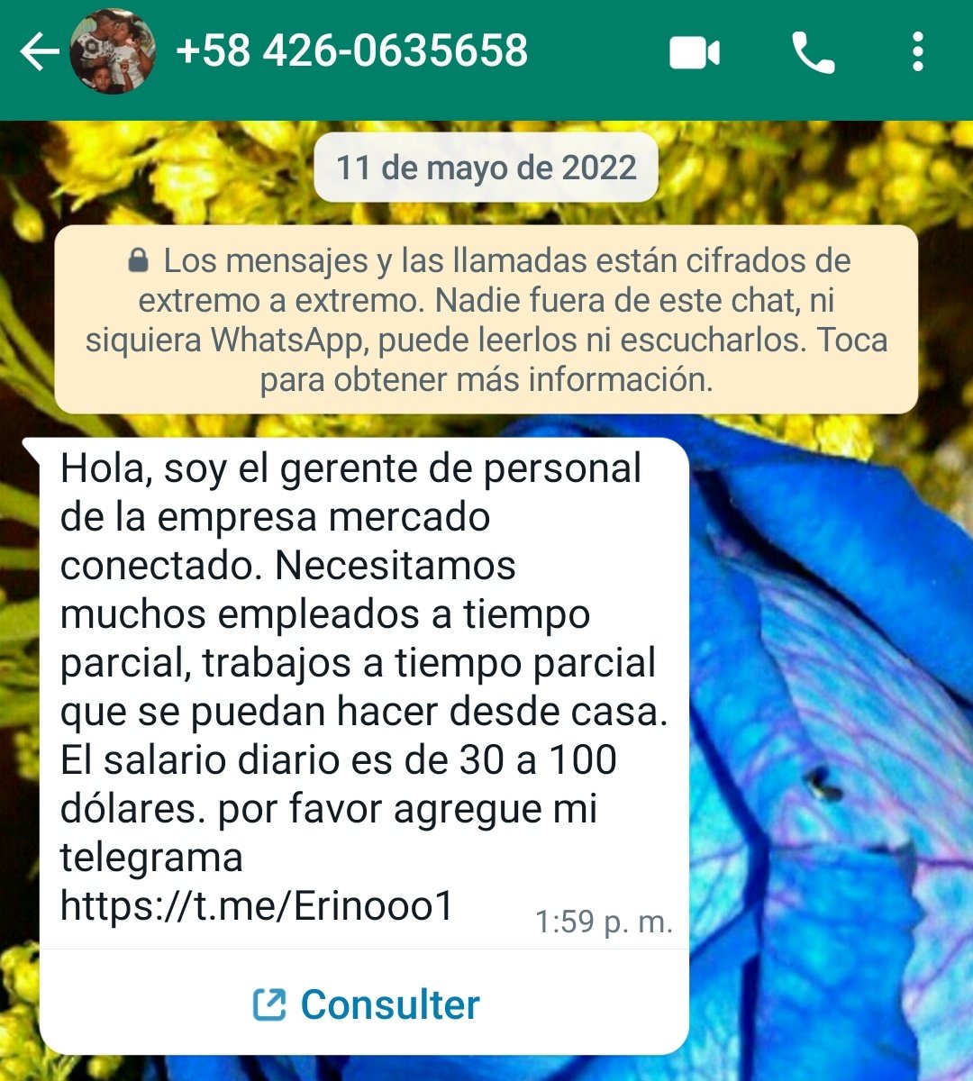 Yanalir0's tweet photo. @17Edenia @_victormrl @isaescorihuela @AnaMaDiLeo A mí también me escribieron, mismo texto diferente número. https://t.co/XSsa4sBqba