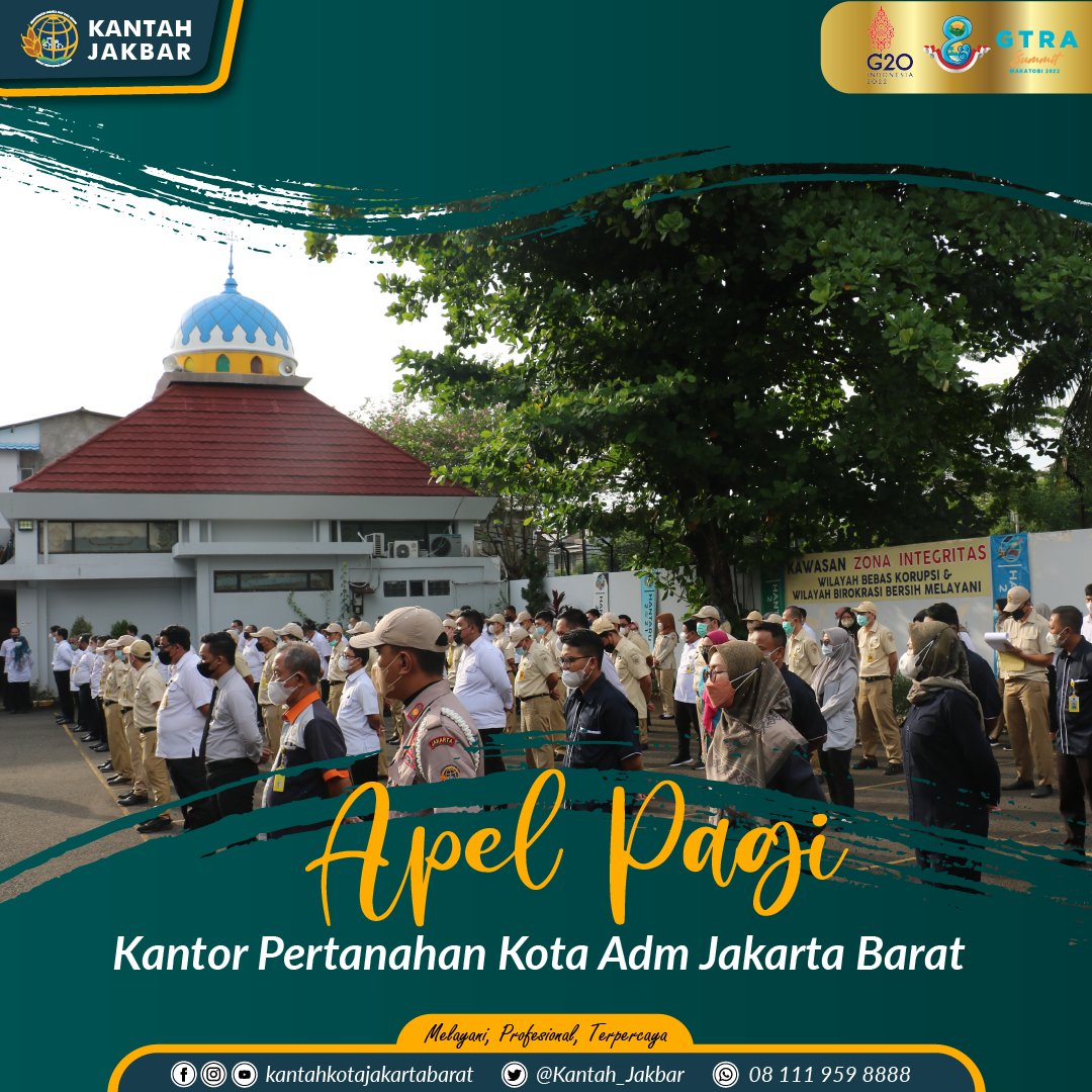 Kantah_Jakbar's tweet photo. Halo #SobATRBPN, Selasa, 17 Mei 2022, Kantor Pertanahan Kota Adm Jakarta Barat melaksanakan apel pagi yang di pimpin oleh Kepala Kantor Pertanahan Kota Adm. Jakarta Barat, Bapak Sri Pranoto, S.SiT., M.M. https://t.co/taxGQRgEcx