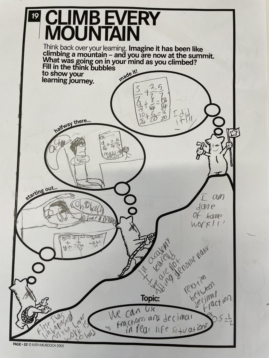 MelissaFleck8's tweet image. Grade 5 students reflect on their journey through the fractions and decimals unit. So many great insights into how they have grown as a learner. #pypmath @maisie_bradley @OlsonSKelly