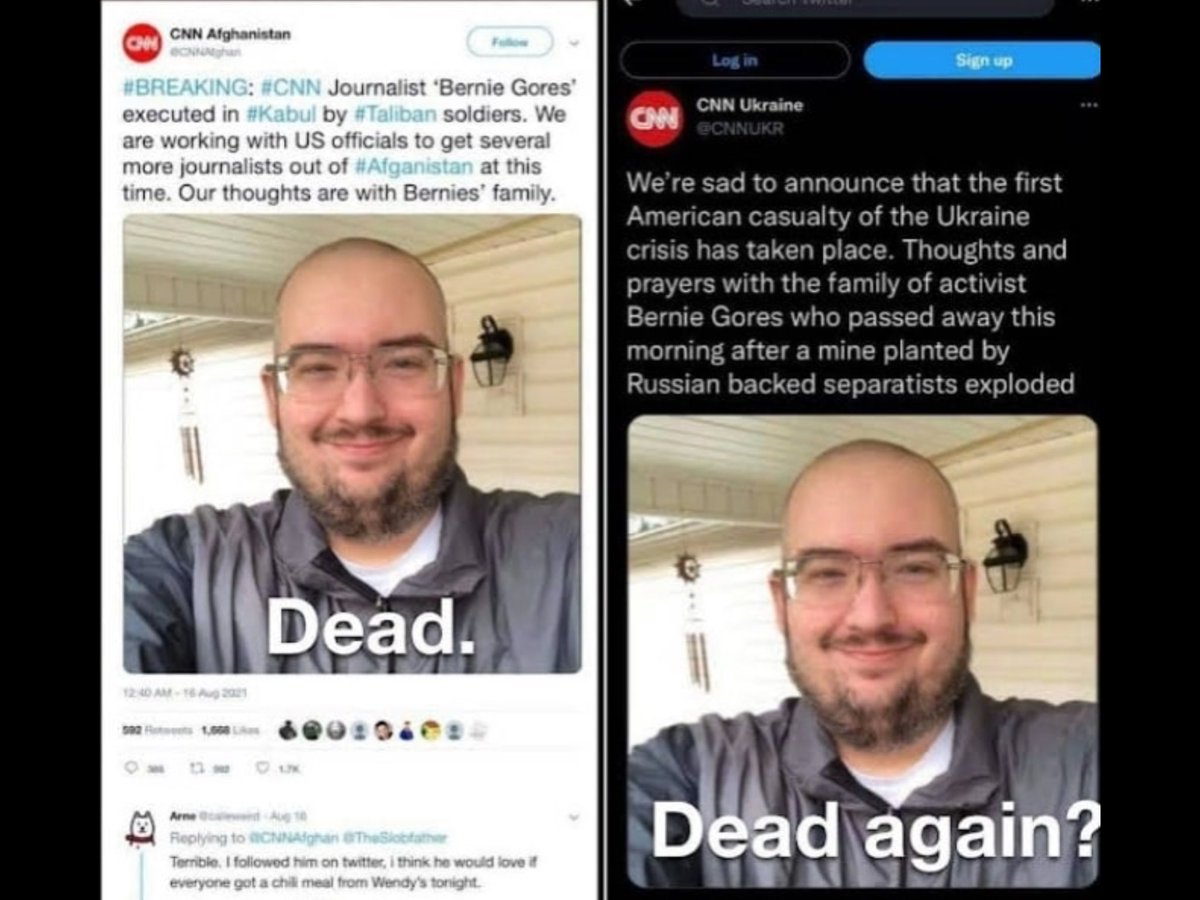 poconomtngirl's tweet photo. Hmmm…he died in Afghanistan and years later he died in Ukraine. That’s some great journalism @cnnbrk https://t.co/tZePTayMD4
