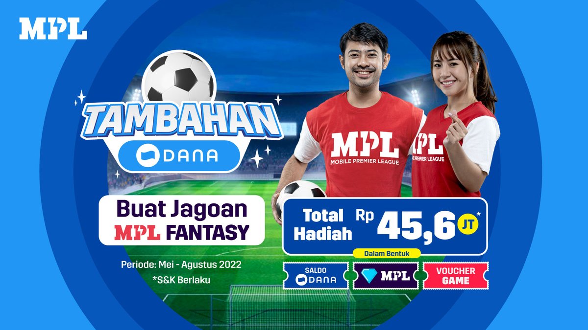 mpl_id's tweet photo. Buruan ikutan Tambahan #DANAdiMPLID! Hadiah jutaan Rupiah untuk kamu si paling jago susun tim sepakbola! 😍

Sikat di sini: https://t.co/2fxdFzMVSf https://t.co/MGHPwlfaGd