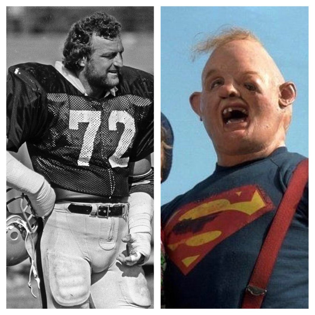 Earlier tonight, we asked you to identify which former NFL player played  the role of Sloth in 'The Goonies.' The answer is two-time Super Bowl  winner John Matuszak!, image size:1080x1080