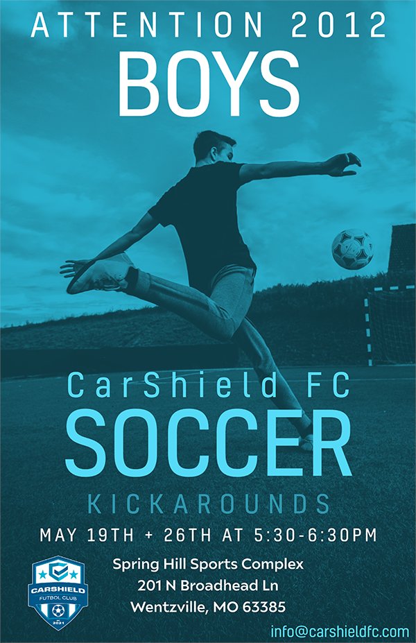 CarShield Futbol Club (@carshieldfc) on Twitter photo ⚽️ ATTENTION 2012 BOYS ⚽️ - Existing Team kickarounds coming up. Team practices at CarShield Field in O' Fallon. Come join us, bring a friend, and be part of something special!
carshieldfc.com
info@carshieldfc.com
#carshieldfc #bettertogether #cfckickarounds2022 ⚽️ ATTENTION 2012 BOYS ⚽️ - Existing Team kickarounds coming up. Team practices at CarShield Field in O' Fallon. Come join us, bring a friend, and be part of something special!
carshieldfc.com
info@carshieldfc.com
#carshieldfc #bettertogether #cfckickarounds2022