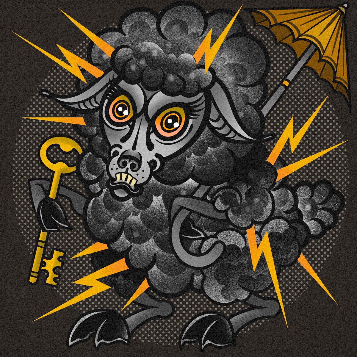 Nickdonthateyou's tweet image. Just want to shout out @HONKEYKONGuno for spitting out some fire 1/1 artwork! Been eyeing his work for a bit and finally pulled the trigger! Sheena the sheep just spoke to me! #NFT #NFTArtist