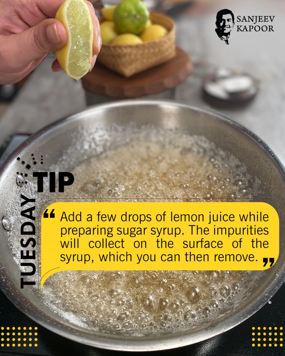 SanjeevKapoor's tweet photo. When life gives you lemons, use to make the purest sugar syrup. #TuesdayTip https://t.co/YEATMuu2kZ