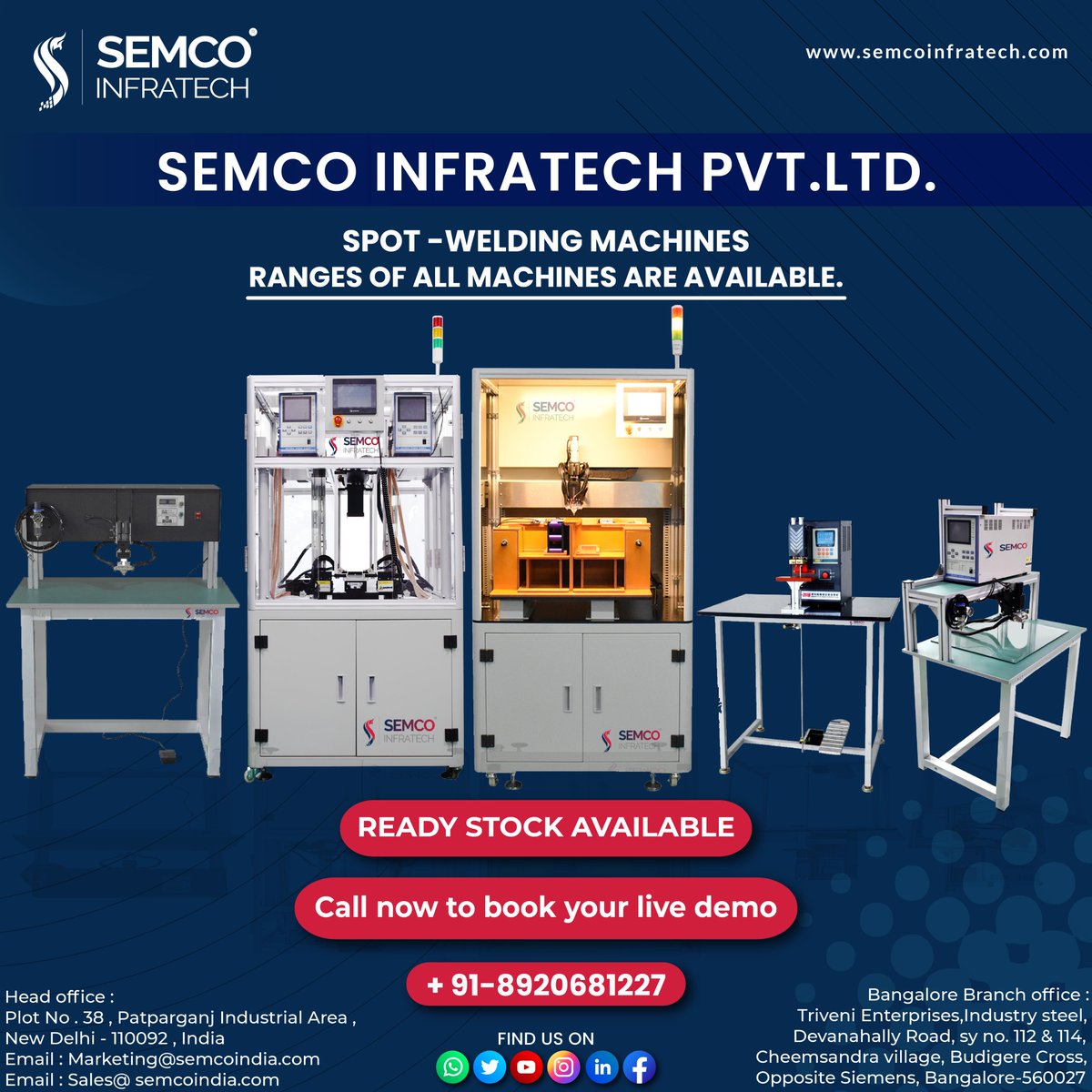 semcoinfratech's tweet photo. READY STOCK AVAILABLE !!!
Wide Range of All Spot-Welding Machines Are Available,
Call now to book your live demo:+91 8920681227
#semcoinfratech #lithiumbattery #celltester #electric #spotwelding #chargingdischarging #celltester #gantryspotwelder #spotweldingmachine #spotwelder https://t.co/DMbKGyGOJl