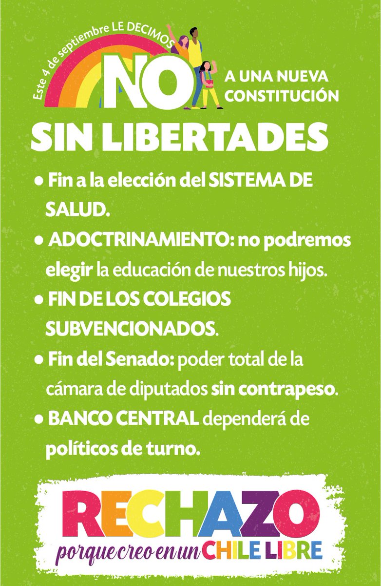 MaturanaRM's tweet photo. Por qué #Rechazo? Aquí un resumen de las razones que justifican el #RechazoLaDestruccionDeChile https://t.co/k6h6MXCQQw