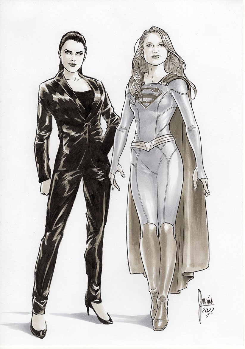 theaginggeek's tweet photo. Lena Luthor and Supergirl by @mikeljanin 
#LenaLuthor #Supergirl https://t.co/Xehsolnskb