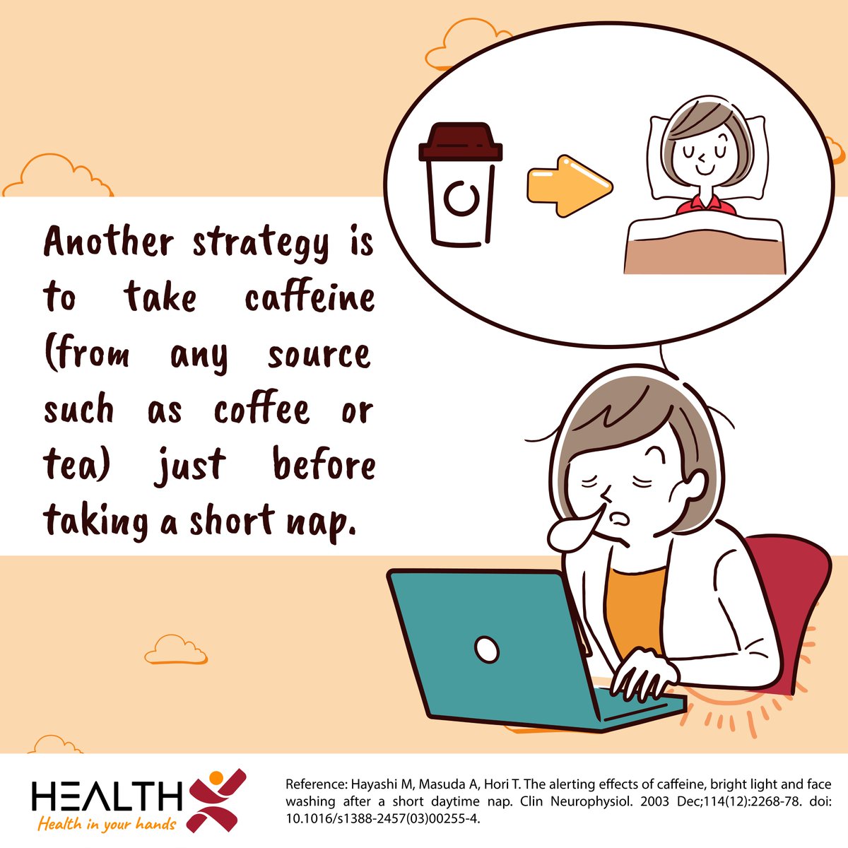 My_Health_X's tweet photo. To reap the most benefits, try to take naps early in the afternoon and keep them under 30 minutes.
#HealthX #HealthMatters #Nap #DaytimeNap #Sleep #SleepMedicine #CognitivePerformance #Memory #Alertness #ExecutiveFunctions #BrainHealth #Health #Wellness https://t.co/DTssc2OWoN