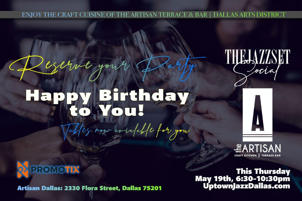 TheJudahSet's tweet photo. Don't miss your opportunity to celebrate your birthday on the Terrace with 'unmatched' great vibe, great food and drink experience @artisandallas in the @DalArtsDistrict Dallas. Happy Birthday to you! Reserve your celebration table(s) now at https://t.co/yCtum8OygL

#DallasFaith https://t.co/yQvkodoYY5