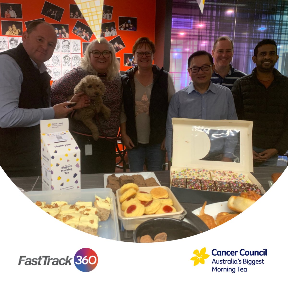 This morning the FastTrack team in Melbourne HQ got together for #AustraliasBiggestMorningTea to raise funds for vital cancer research, prevention programs and support services. Thanks to everyone who brought in these delicious treats and donated to support this worthy cause.